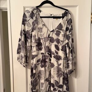 Floral Black and White Dress